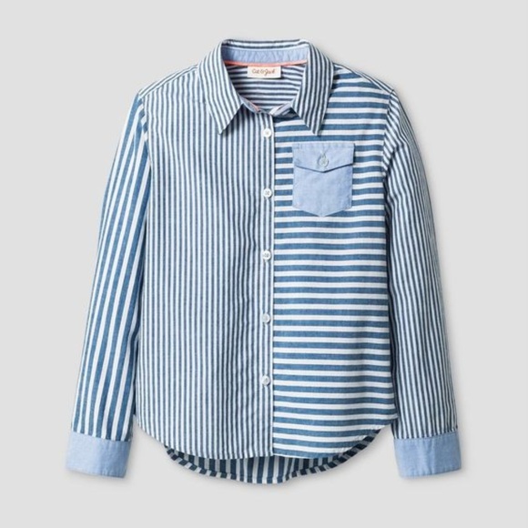 Cat & Jack Other - New CAT & JACK Stripe Long-Sleeve Button Up Shirt